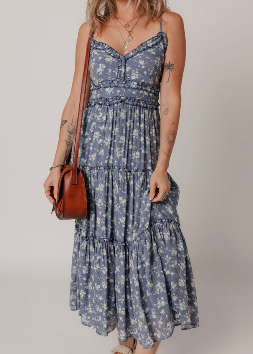 princess polly baby blue dress Boho Floral One Piece Swimsuit