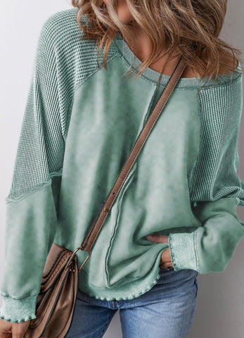 Mint Waffle Knit Top