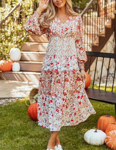 Boho Fall Floral dress