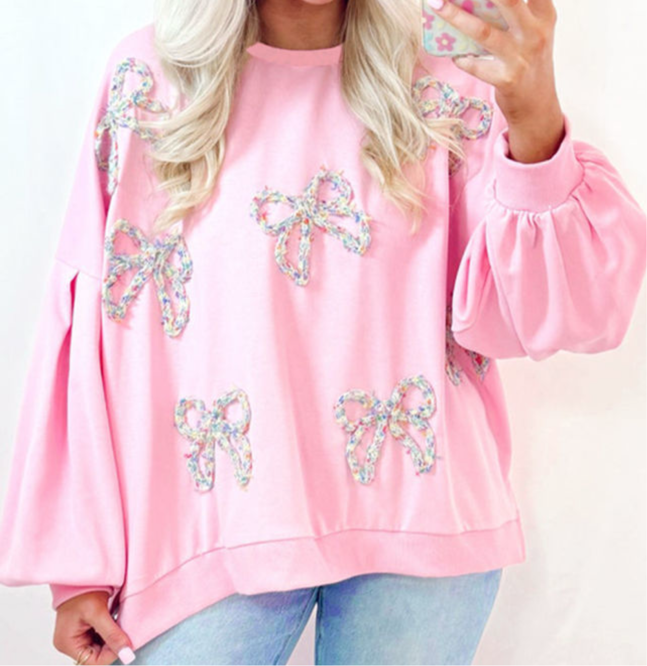 Pink Embroidered Pullover