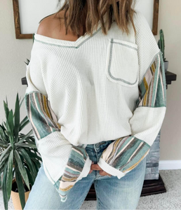 Striped patchwork blouse!