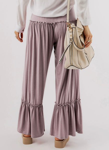 Frill Drawstring -mauve brown