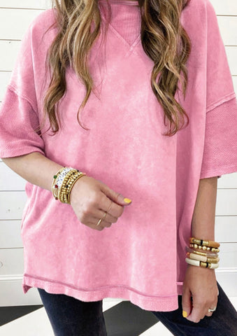 Pink Oversized Mineral Tee (Small-3X)