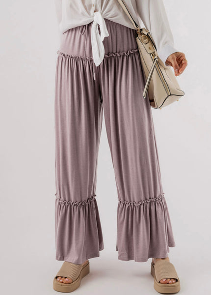 Frill Drawstring -mauve brown