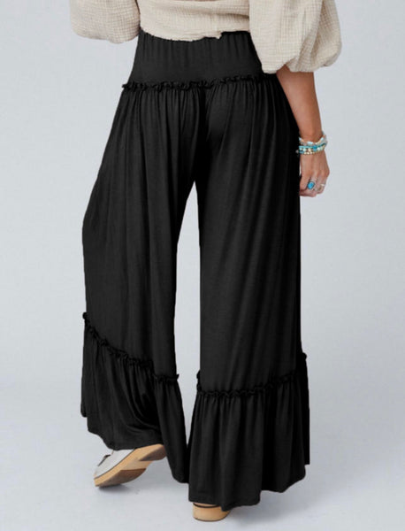 FRILL Drawstring-Black Pants