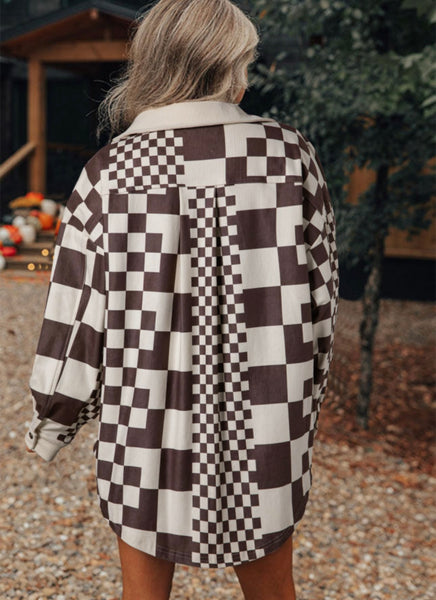 Checkered Corduroy Shacket