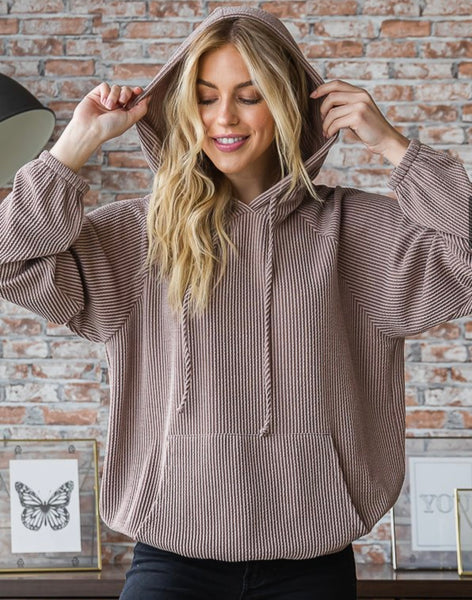 Ribbed Pullover-Taupe