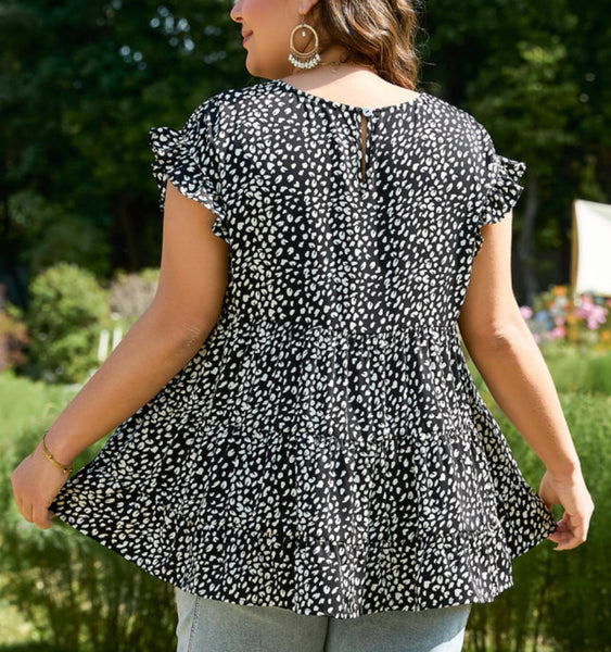 Black Ruffle Top