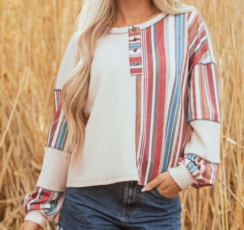 Striped Waffle Knit