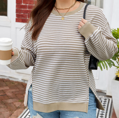 Striped Ribbed Knit Top