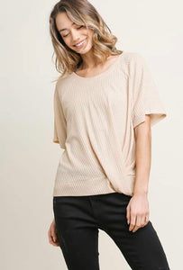 Nude Waffle Blouse