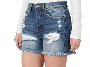 DISTRESSED DENIM SHORTS